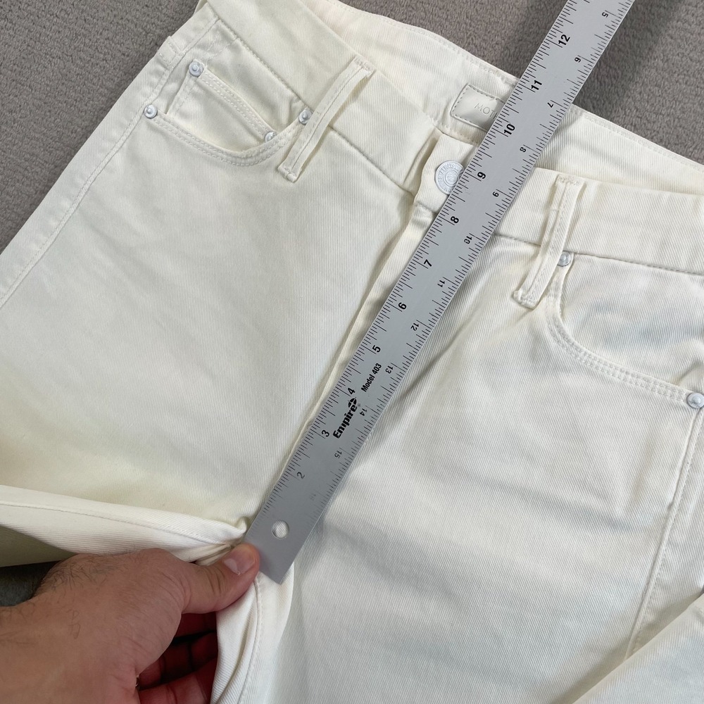 Mother The Looker Crop in Glass Slipper Jeans Women 25 White Slim Fit USA NWOT - Picture 11 of 14